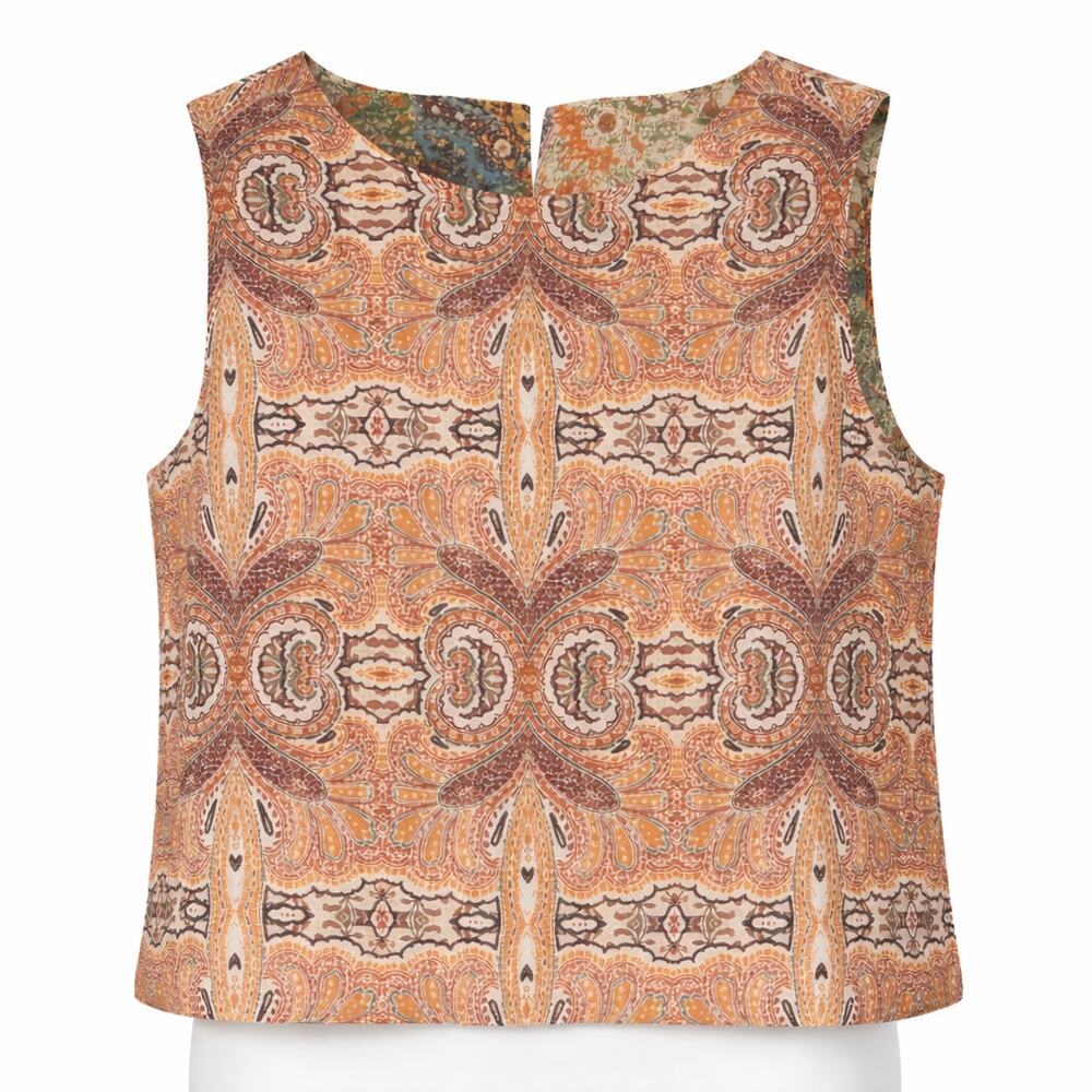 Linen Reversible Tank Top | XL | NWT Resort-2 in 1 blouse - Picture 16 of 16